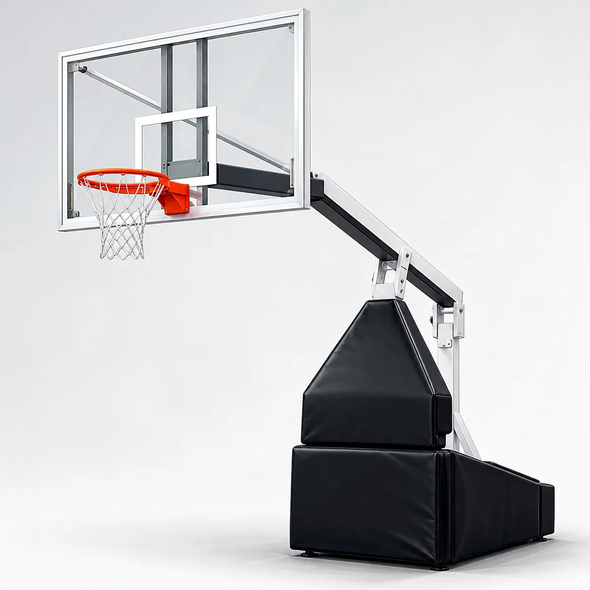 Tablero de basquetbol portátil con carrito móvil para gimnasio